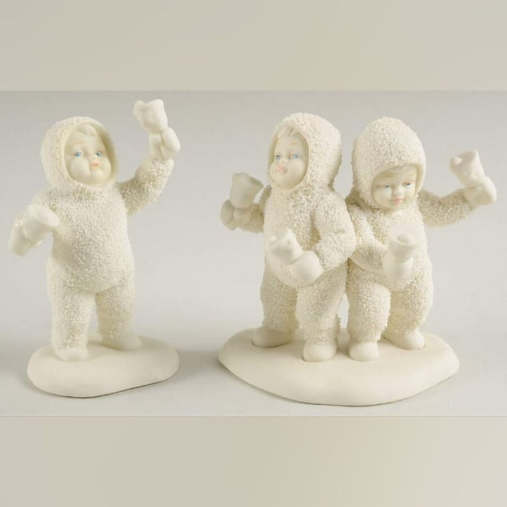 💜Vintage Dept 56 Snowbabies "Let's All Chime In" Porcelain Figurines